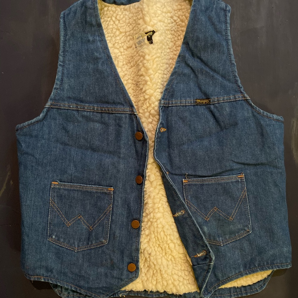 Vintage Classic 70’s WRANGLER Vest w/Sherpa Lining